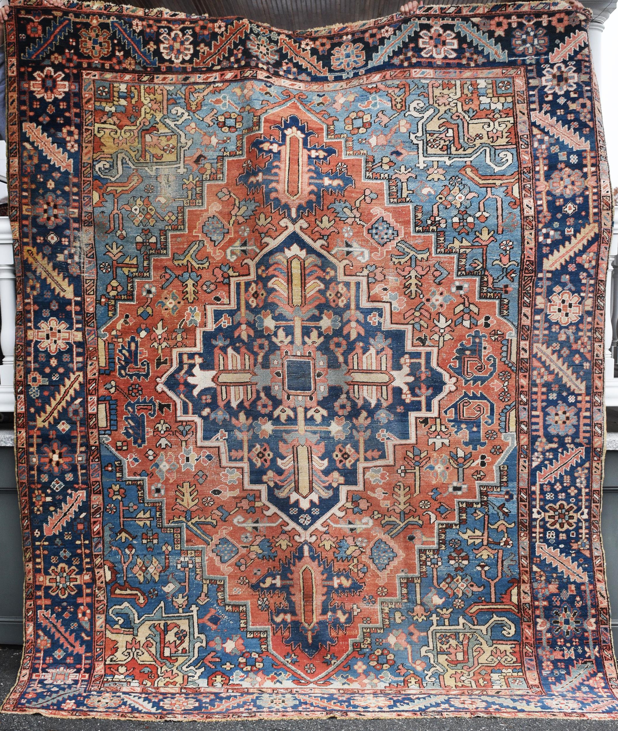 Appraisal: ANTIQUE ROOM SIZE HERIZ ORIENTAL RUG An antique room size