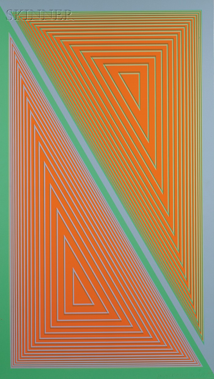 Appraisal: Richard Anuszkiewicz American b Triangulated Orange - edition of printed