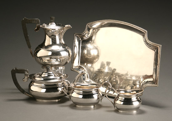 Appraisal: Elizabeth II Irish Silver Four-Piece Coffee and Tea Service Maker's