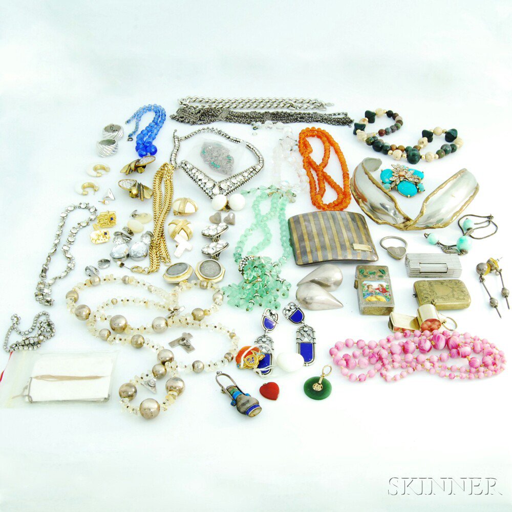 Appraisal: Large Group of Costume Jewelry and Accessories including a large