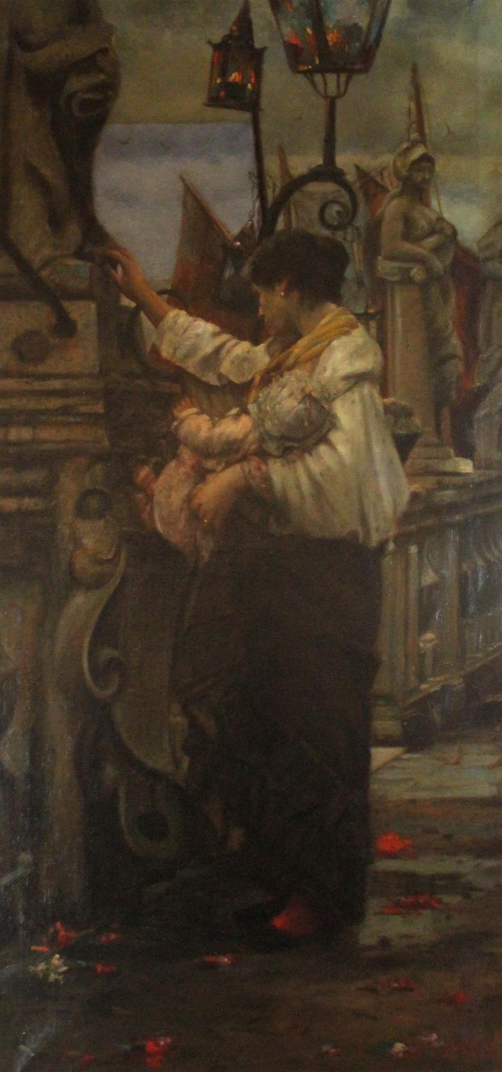 Appraisal: CIRCLE OF TISSOT FRENCH TH CENTURY MOTHER AND CHILD Oil