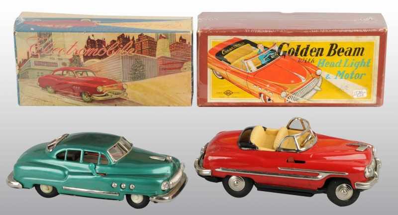 Appraisal: Lot of Tin Litho Car Battery-Operated Toys Description Japanese Working