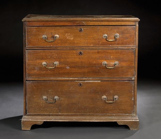 Appraisal: George III Oak Chest of Drawers ca the top with