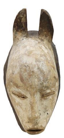 Appraisal: African figural ghost mask possibly Fang peoples Gabon carved wood