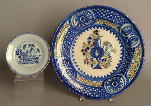 Appraisal: Delft charger dia together with a Chinese porcelain plate dia