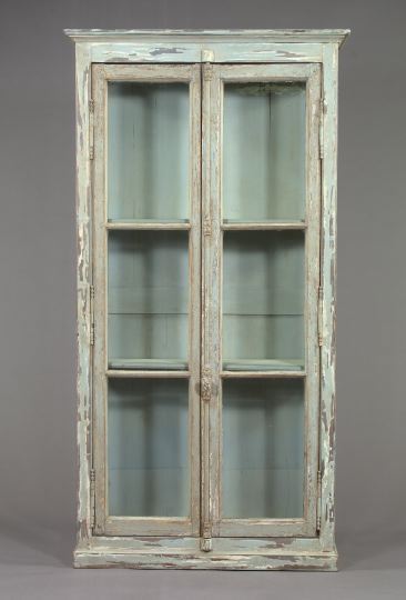 Appraisal: Large Provincial Polychromed Vitrine composed of antique elements the case