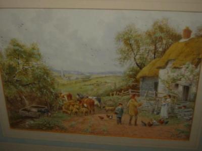 Appraisal: A D BELL Horace Hammond Rural Scene with Figures and