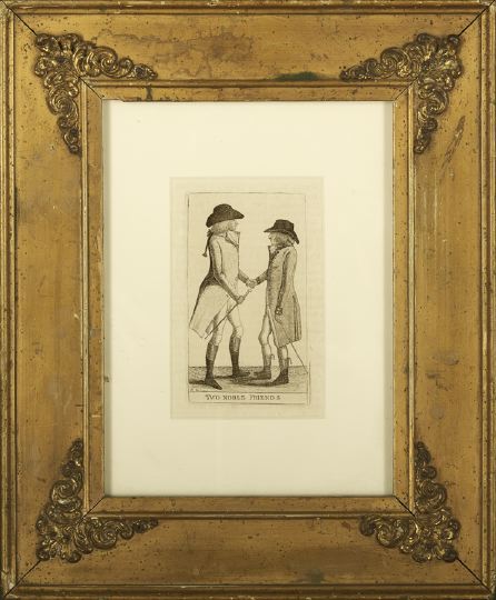 Appraisal: English Etching Entitled Two Noble Friends depicting two Georgian dandies