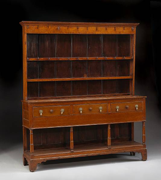 Appraisal: A George III oak high dresser third quarter th century