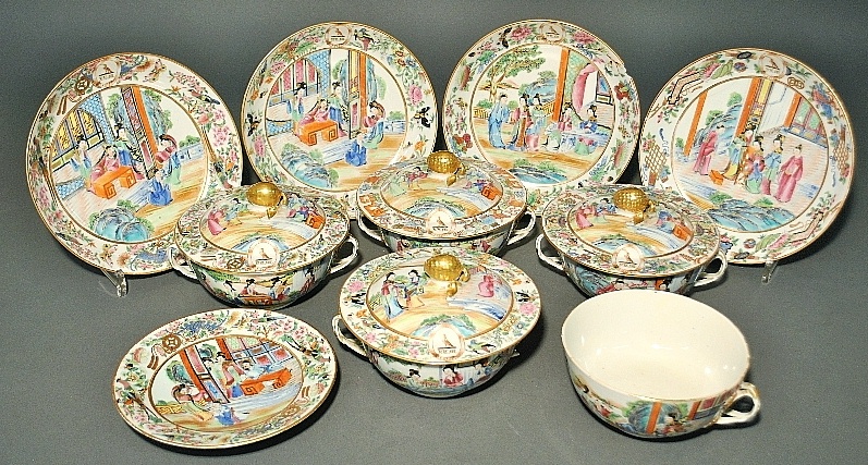 Appraisal: - Rare th c Chinese porcelain Rose Mandarin service some