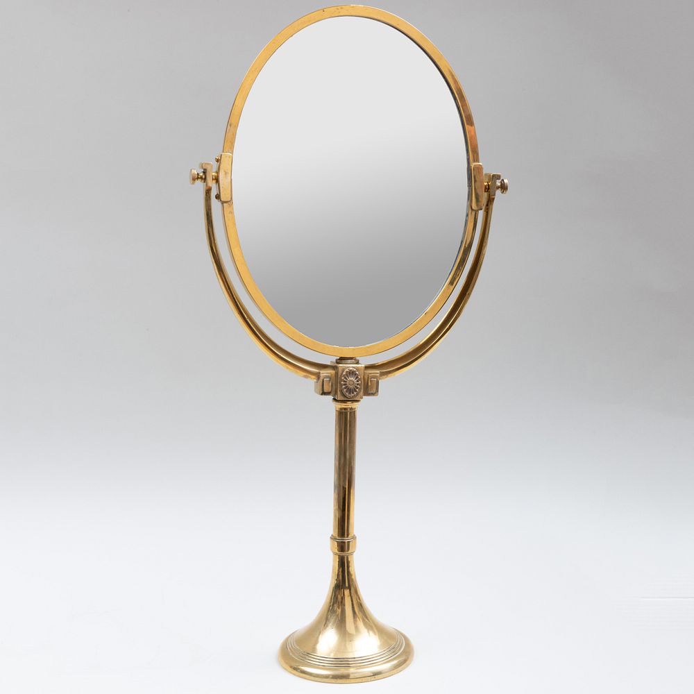 Appraisal: Large Brass Dressing Mirror x x in Condition Minor wear