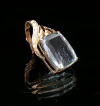 Appraisal: Aquamarine Pendant Pretty Brazillian cut apprx ct aquamarine set into