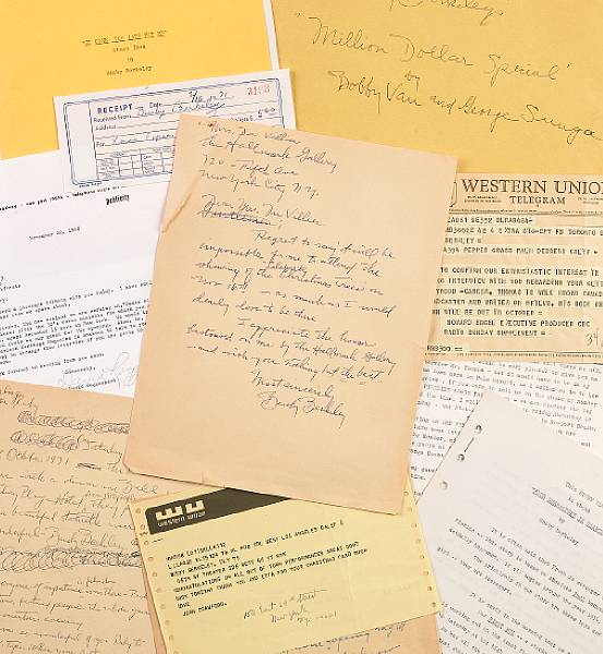 Appraisal: A Busby Berkeley collection of manuscripts s- s A few