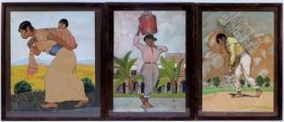 Appraisal: Pedro Sanchez Mexican Social Realist Paintings MEXICO SECOND QUARTER TH