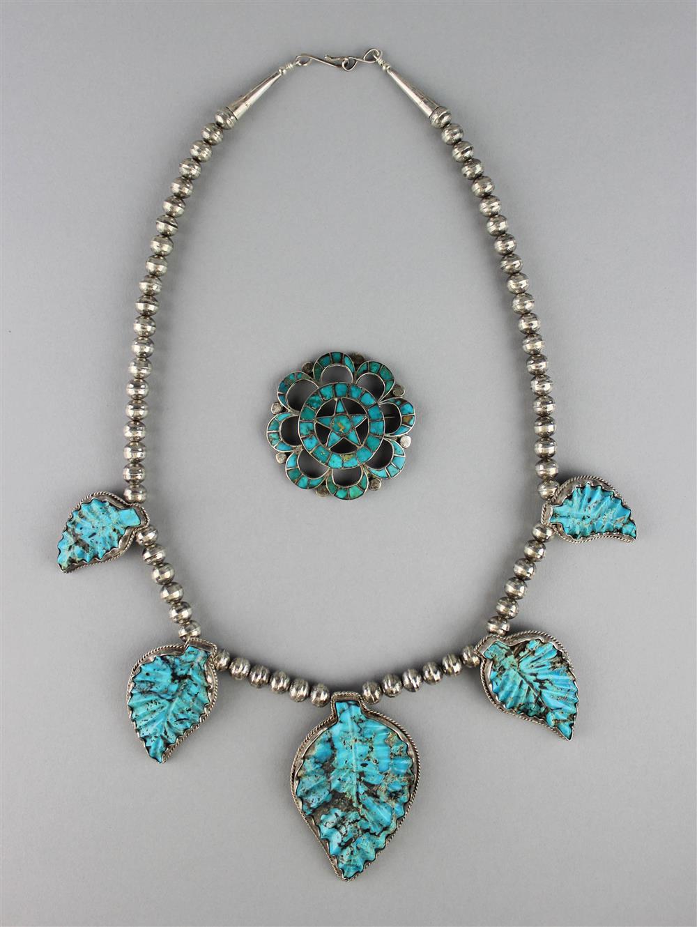 Appraisal: W PAQUIN NECKLACE TOGETHER WITH A STAR BROOCH silvertone beaded