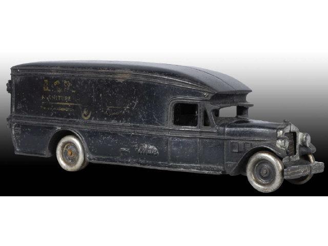 Appraisal: Cast Iron Arcade Lammerts Moving Van Toy Description Black with