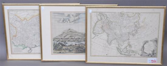 Appraisal: TWO ANTIQUE MAPS ALONG WITH AN ANTIQUE HAND COLORED BOOK