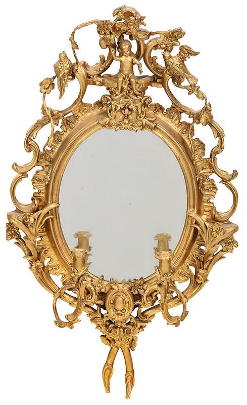 Appraisal: Louis Philippe Figural Mirror with Candle Arms French th century