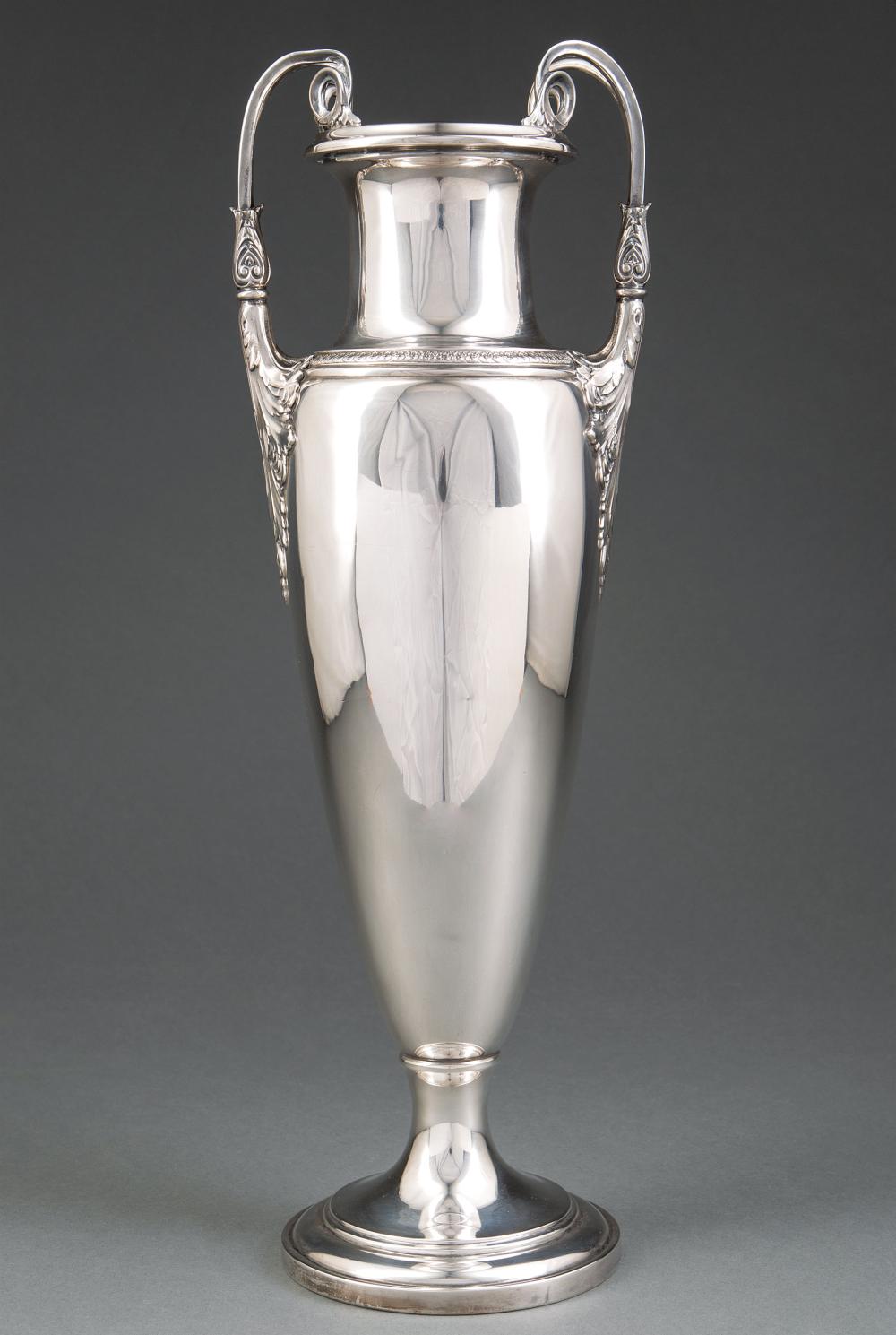 Appraisal: American Sterling Silver Amphora Vase Charter Co International Silver Co