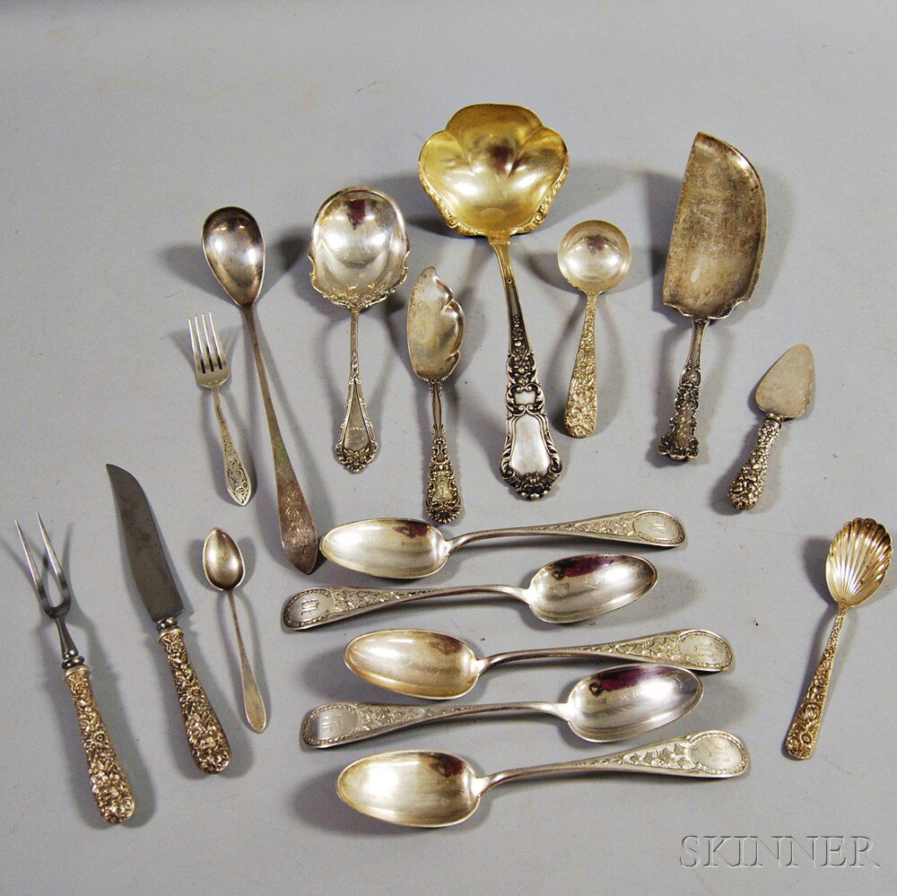 Appraisal: Group of Assorted American Sterling Silver Flatware most monogrammed five