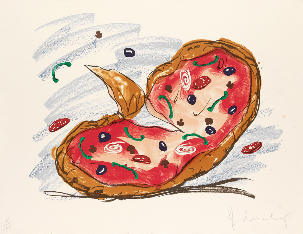 Appraisal: CLAES OLDENBURG Pizza Palette Color lithograph on Somerset Velvet paper