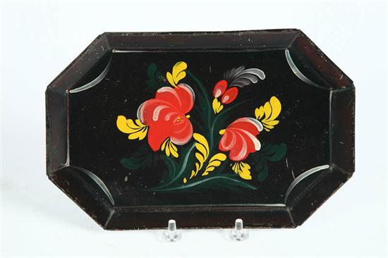 Appraisal: TOLE TRAY American mid th century Small octagonal tray with