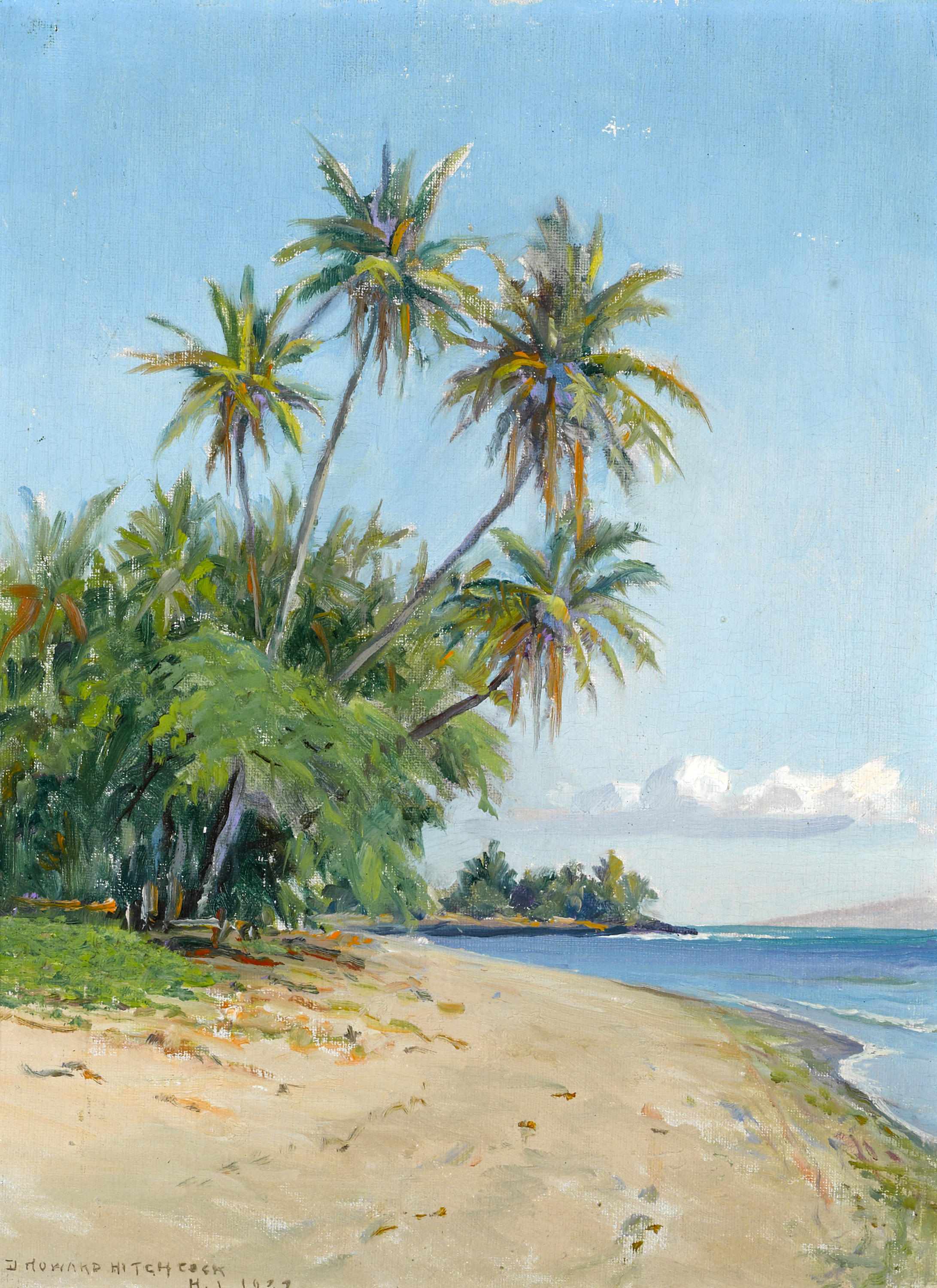 Appraisal: David Howard Hitchcock American - Hawaiian beach with palm trees