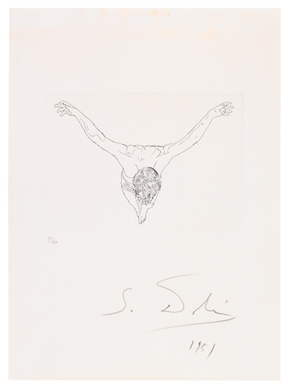 Appraisal: SALVADOR DAL Study for the Crucified Christ Etching x mm