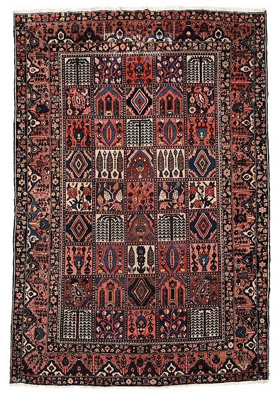 Appraisal: Bakhtiari Carpet Persian th century field of decorative squares with