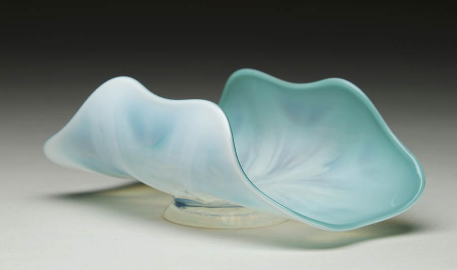 Appraisal: TIFFANY PASTEL FOLDED DISH Beautiful Tiffany folded dish has pastel