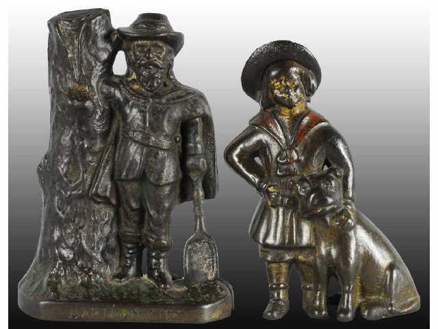 Appraisal: Lot of Figural Cast Iron Still Banks Description Includes Buster