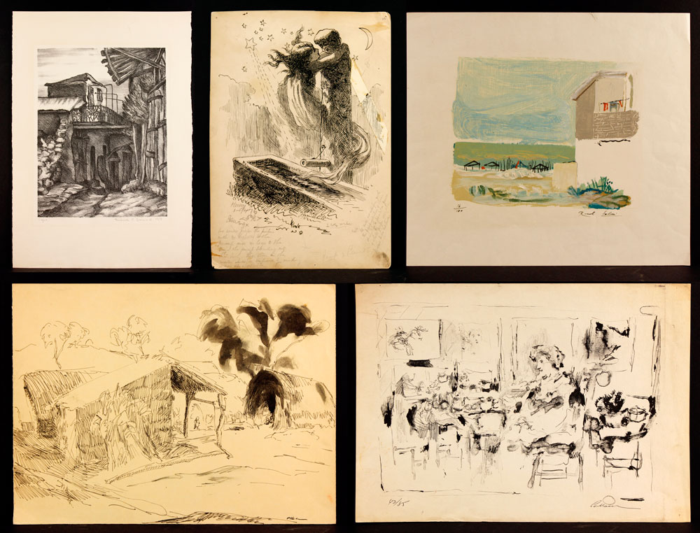 Appraisal: - Works on Paper Lot of five works on paper