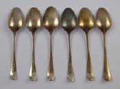 Appraisal: A set of six Georgian silver Old English pattern teaspoons