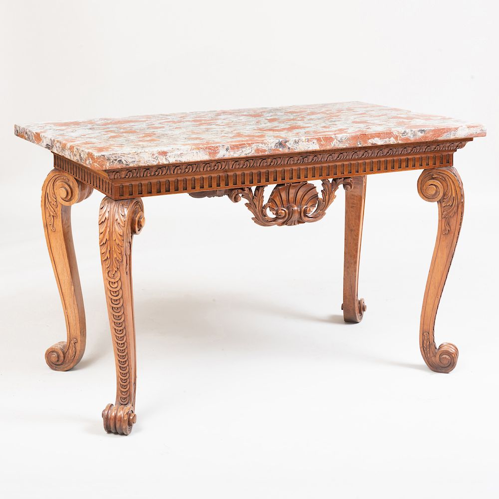 Appraisal: George II Style Mahogany Center Table Fitted with an unusual