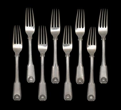 Appraisal: Set of eight Chinese Export 'Kings' pattern silver dinner forks