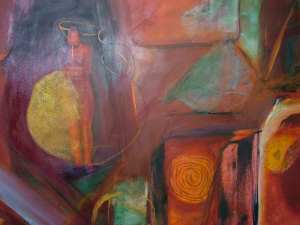 Appraisal: Celia Read Late th Century- 'Cycladic Forms' oil on canvas