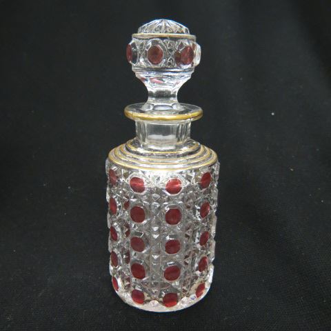 Appraisal: French Art Glass Cologne Bottle button cane design attributed to