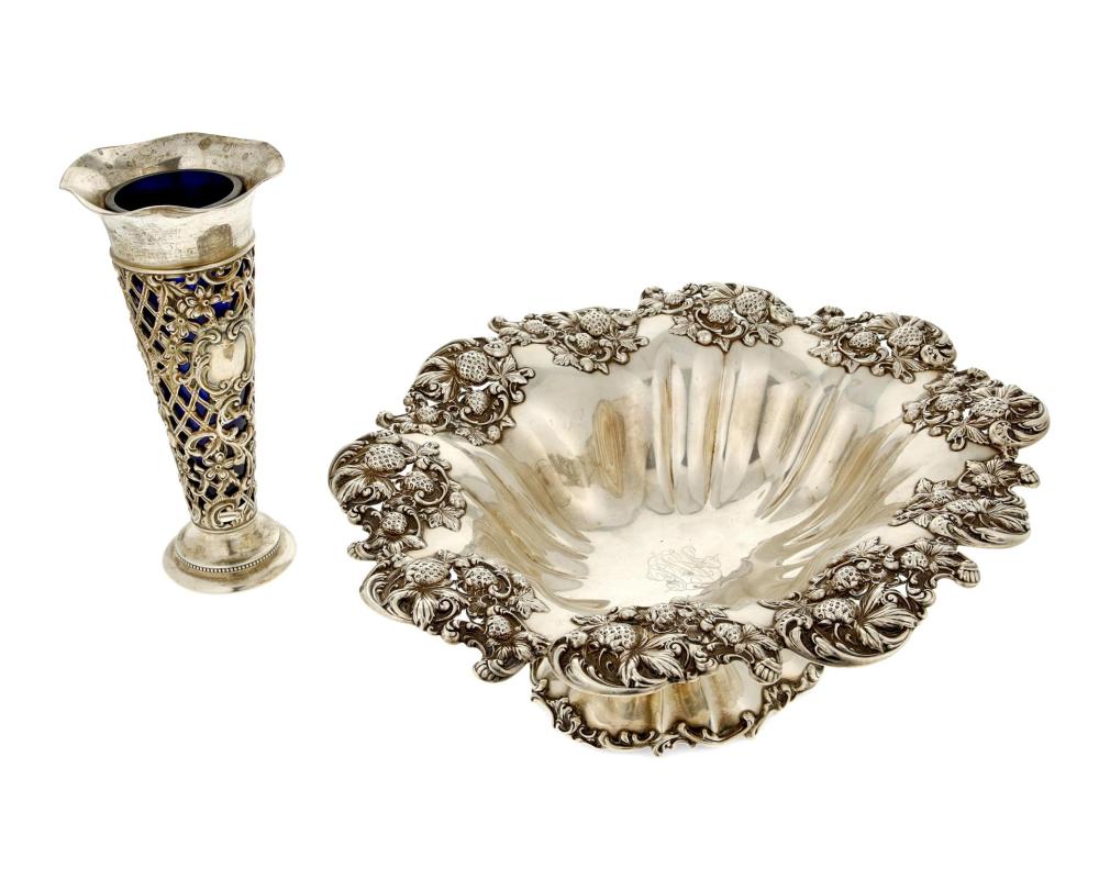 Appraisal: TWO STERLING SILVER HOLLOWARE TABLE ITEMSTwo sterling silver holloware table