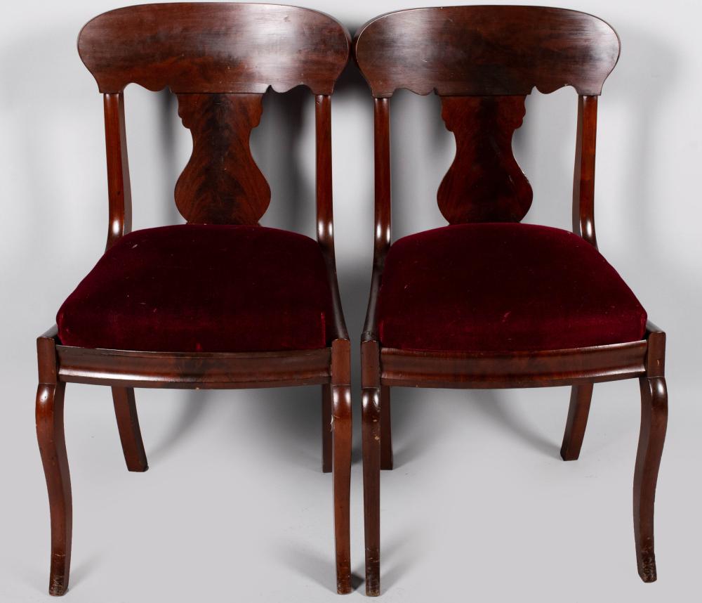 Appraisal: SET OF SIX CLASSICAL MAHOGANY DINING CHAIRS TH CENTURY each