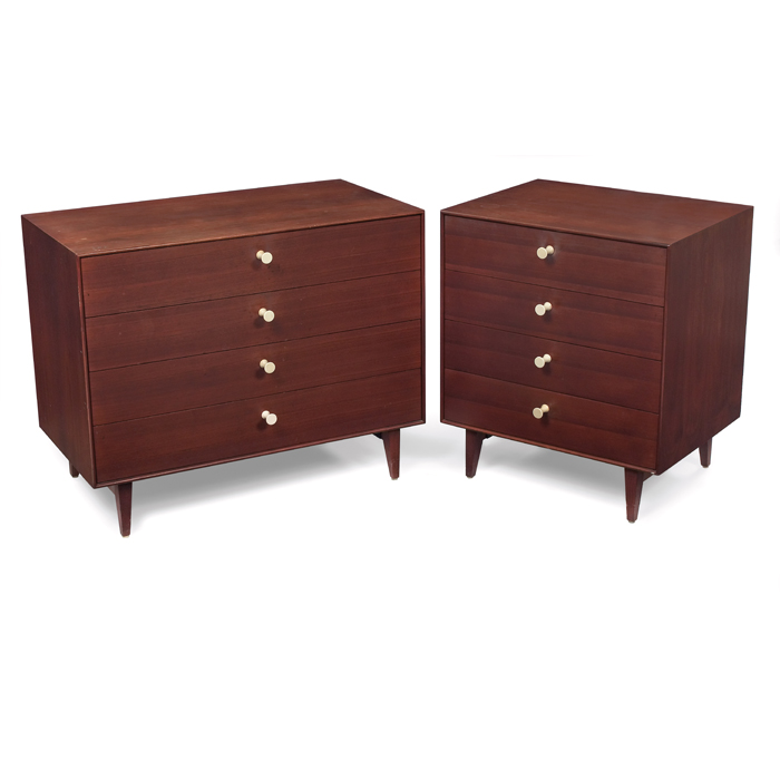 Appraisal: George Nelson Thin-Edge cabinets pair by Herman Miller rosewood with