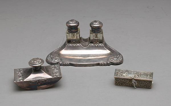 Appraisal: A group of continental silver and plated items Comprising a