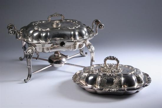 Appraisal: TWO SILVER PLATED COVERED ENTREE DISHES early th century One