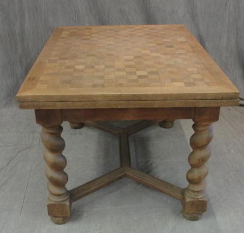 Appraisal: Parquetry Top Oak Refractory Dining Table From a prominent New