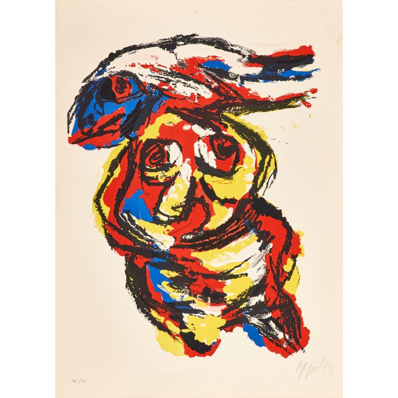 Appraisal: KAREL APPEL Dutch - Condition Report Some handling to edges