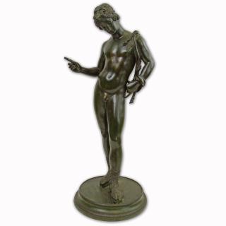 Appraisal: Vincenzo Gemito Italian - Bronze Sculpture Standing Narcissus on stepped