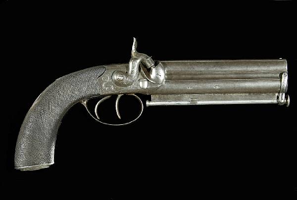 Appraisal: An English double barrel percussion pistol by Rodda with an