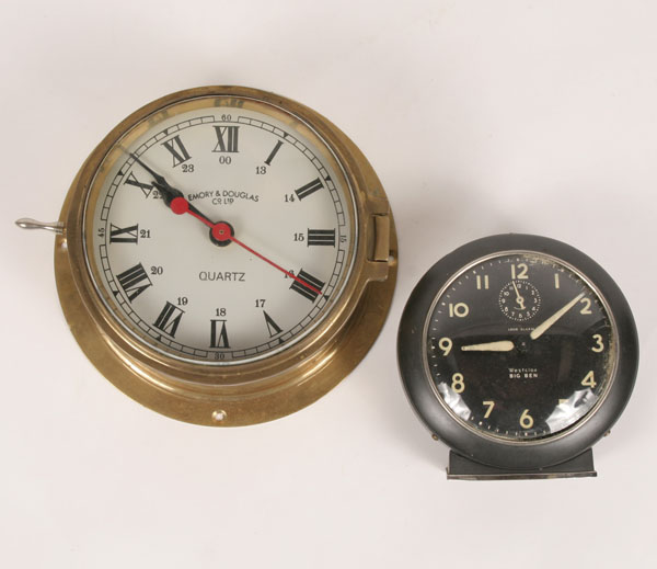 Appraisal: Wall mount maritime clock with appropriate numbers Westclox with matte