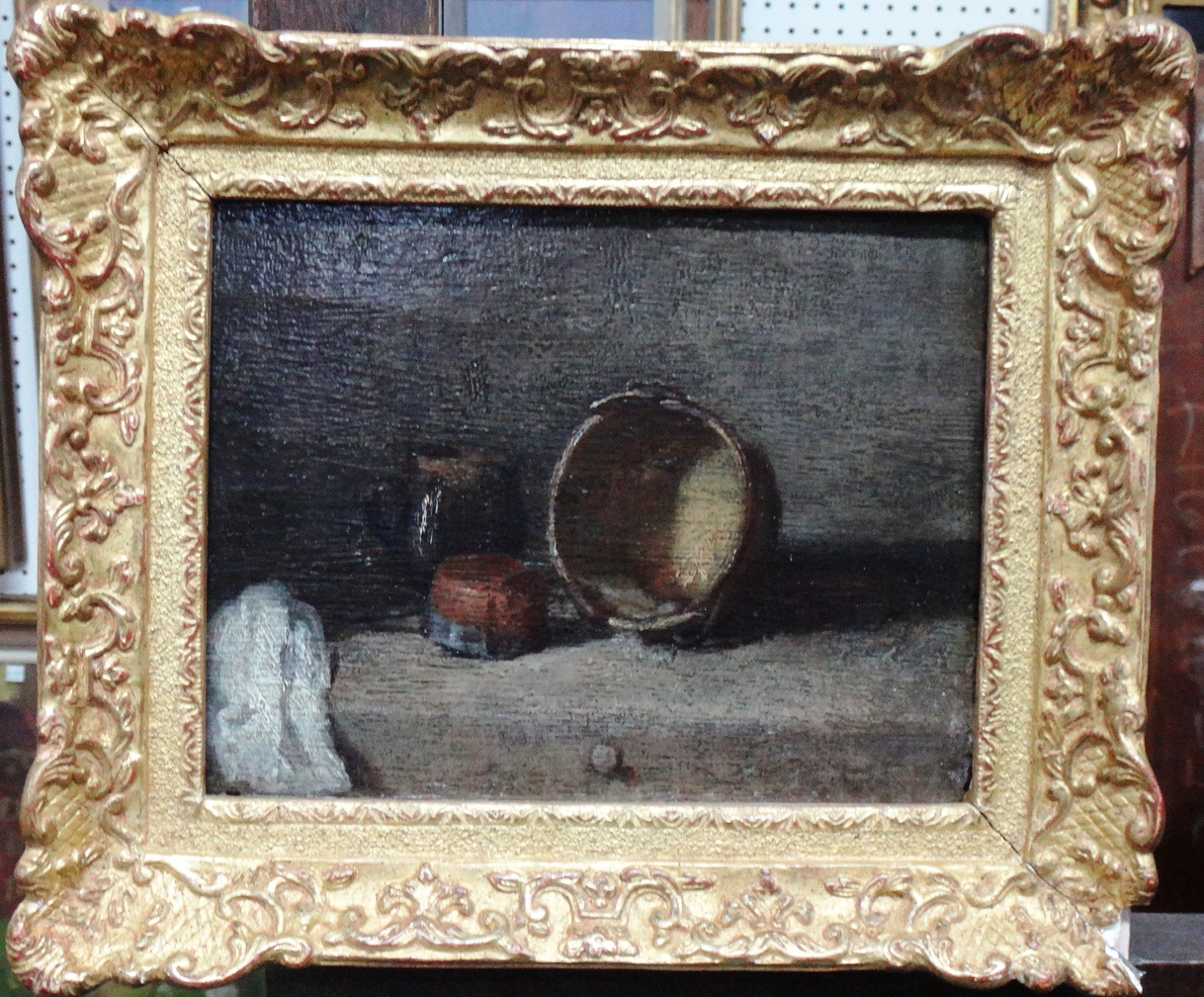 Appraisal: Follower of Jean Baptiste Sim on Chardin Still life oil