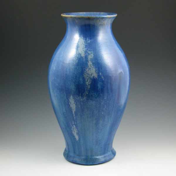 Appraisal: Large Fulper vase in excellent crystalline blue glaze Marked with