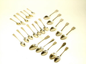 Appraisal: A quantity of Georgian and later spoons to include a